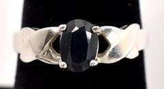 Sterling Silver Black Gemstone Ring