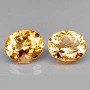 High fire 6.84ct golden yellow Citrine pair