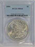 Better near Gem BU 1884 Morgan Silver Dollar. PCGS MS64