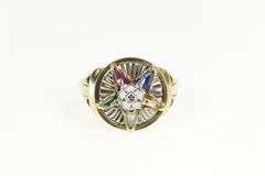 10K Yellow Gold Vintage Order of the Eastern Star Enamel Ring