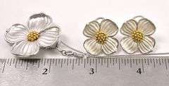 Dogwood Flower Set In Sterling Silver