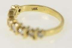14K Yellow Gold Diamond Wavy Classic Vintage Wedding Band Ring