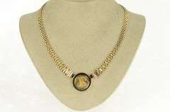 14K Yellow Gold 1995 1/10th Oz Gold Eagle Square Chain Necklace