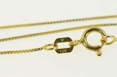 14K Yellow Gold 0.5mm Square Chain Vintage Classic Box Link Necklace