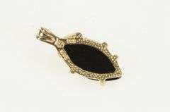 10K Yellow Gold Black Hills Gold Onyx Leaf Vintage Pendant