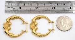 Fun 14k Kissing Mermaid Hoop Earrings