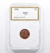 MS67 Red 1948 Lincoln Wheat Cent PCI