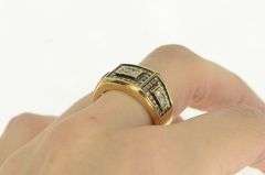 10K Yellow Gold 0.84 Ctw Cognac Diamond Squared Statement Ring