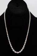 Sterling Silver Graduated Rope Itailian 6mm Wide Necklace Pure 925 Link Chain 16"