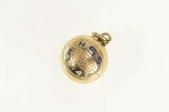 10K Yellow Gold 1940's HSS Enamel Football Sphere Ball Charm/Pendant