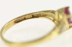 10K Yellow Gold Heart Syn. Ruby Diamond Accent Bypass Ring