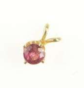 14K Yellow Gold Round Natural Ruby Solitaire Vintage Pendant