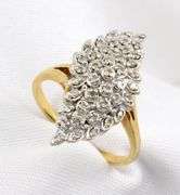 Pretty 14k YG Waterfall Ring with Diamonds