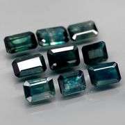 Heated only! 5.80ct blue green Sapphire set