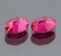 Fantastic 4.18ct cherry red created Ruby pair