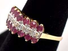 Sparkling Ruby and Diamond Ring in Yellow Gold