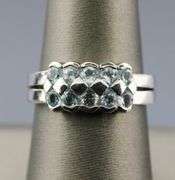 Sparkling Sky Blue Topaz size 8.5 ring