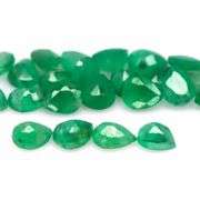 Pear cut 6.92ct Zambian Emerald set