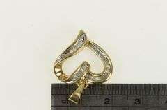 10K Yellow Gold Baguette Diamond Wavy Curvy Heart Pendant