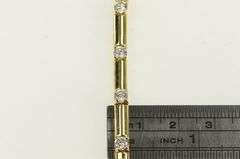 14K Yellow Gold 2.60 Ctw Round Diamond Bar Link Statement Bracelet