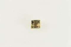 14K Yellow Gold Oval Garnet Vintage Slide Bracelet Charm/Pendant