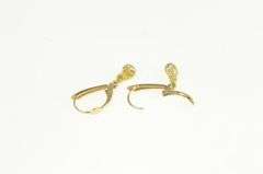14K Yellow Gold Textured Nugget Dangle Lever Back Earrings