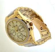 Gold Tone and White Plastic Watch