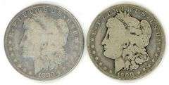 Two Different Morgan Silver Dollars: 1880 & 1900-O