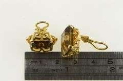 14K Yellow Gold Emerald Cut Smoky Quartz Clip Back Earrings