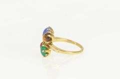14K Yellow Gold Egyptian Scarab Carved Stone Statement Ring