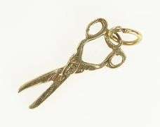 10K Yellow Gold Scissors Hair Dresser Stylist Barber Charm/Pendant