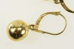 14K Yellow Gold Round 9.3mm Retro Dangle Ball Vintage Earrings