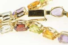 14K Yellow Gold Amethyst Topaz Citrine Garnet Peridot Bracelet