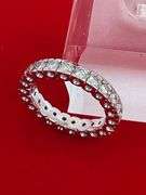 CERTIFIED 14K WHITE GOLD AND DIAMOND ETERNITY RING