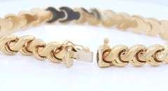 Majestic Yellow Gold High Polished and Textured Stampato Chain Bracelet