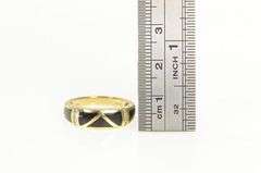 14K Yellow Gold Black Onyx Inlay Diamond Statement Band Ring