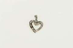 10K White Gold Diamond Classic Heart Love Symbol Pendant
