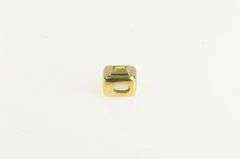 14K Yellow Gold Square Peridot Bezel Inset Geometric Slide Pendant