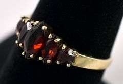 Pretty 14K Yellow Gold Red Garnet Ring
