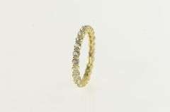 14K Yellow Gold Cubic Zirconia Eternity Wedding Stackable Band Ring