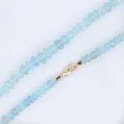 Aquamarine Beaded Necklace with Gold Clasp