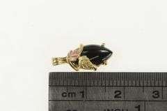 10K Yellow Gold Black Hills Gold Onyx Leaf Vintage Pendant