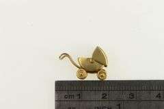 14K Yellow Gold Articulated Baby Carriage Pram Mother Charm/Pendant