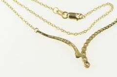 14K Yellow Gold 0.25 Ctw Diamond Graduated Wave Chevron Necklace