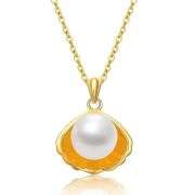 18K YELLOW GOLD MOTHER-OF-PEARL PENDANT