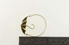 14K Yellow Gold Retro Umbrella Charm Holder Loop Vintage Pendant