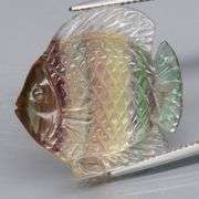 Glowing! 26.78ct multi-hue Fluorite carving