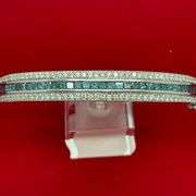 CERTIFIED BRAND NEW 14K WHITE GOLD AND DIAMOND BANGLE BRACELET
