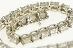 14K White Gold 4.20 Ctw Round Brilliant Diamond Tennis Bracelet