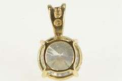 10K Yellow Gold Round Solitaire Classic Simple Vintage Pendant